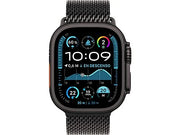 Apple Watch Ultra 2 (2024), GPS + Cellular, 49 mm, czarna tytanowa koperta, gest podwójnego stuknięcia, czarna tytanowa opaska mediolańska, rozmiar L