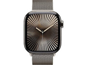 Apple Watch Series 10 (2024), GPS + Cellular, 46 mm, gest dwukrotnego stuknięcia, naturalna koperta z tytanu, naturalna bransoleta mediolańska, rozmiar S/M