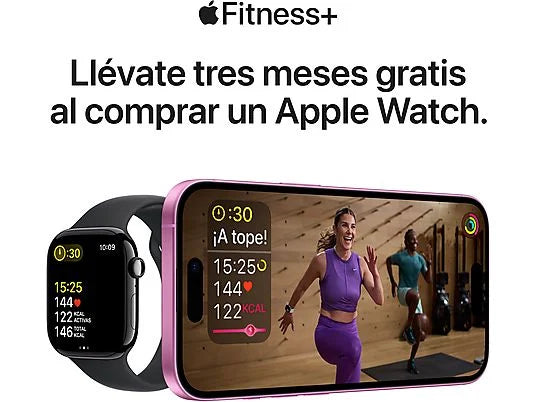 Apple Watch Series 10 (2024), GPS + Cellular, 42 mm, gest dwukrotnego stuknięcia, koperta z tytanu w kolorze szarym, czarny pasek sportowy, rozmiar średni/duży