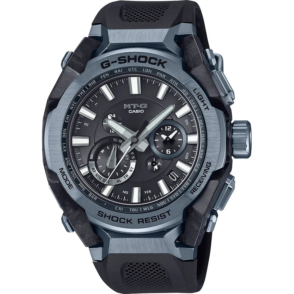 Zegarek G-Shock MT-G MTG-B4000B-1A2ER z metalowym Twisted G – hybrydowy, karbonowy
