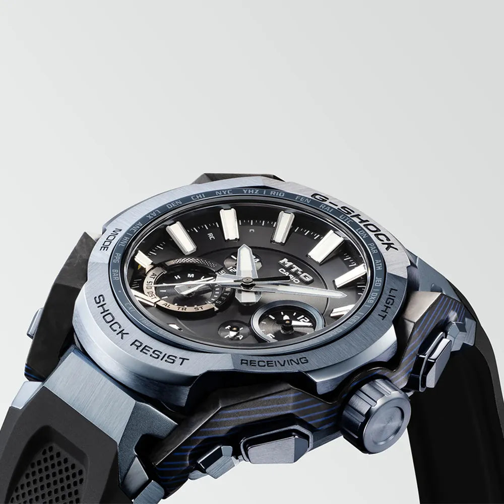 Zegarek G-Shock MT-G MTG-B4000B-1A2ER z metalowym Twisted G – hybrydowy, karbonowy