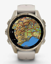 Garmin Fenix ​​​​8 AMOLED Sapphire 43 mm Złoty Beżowy Pasek