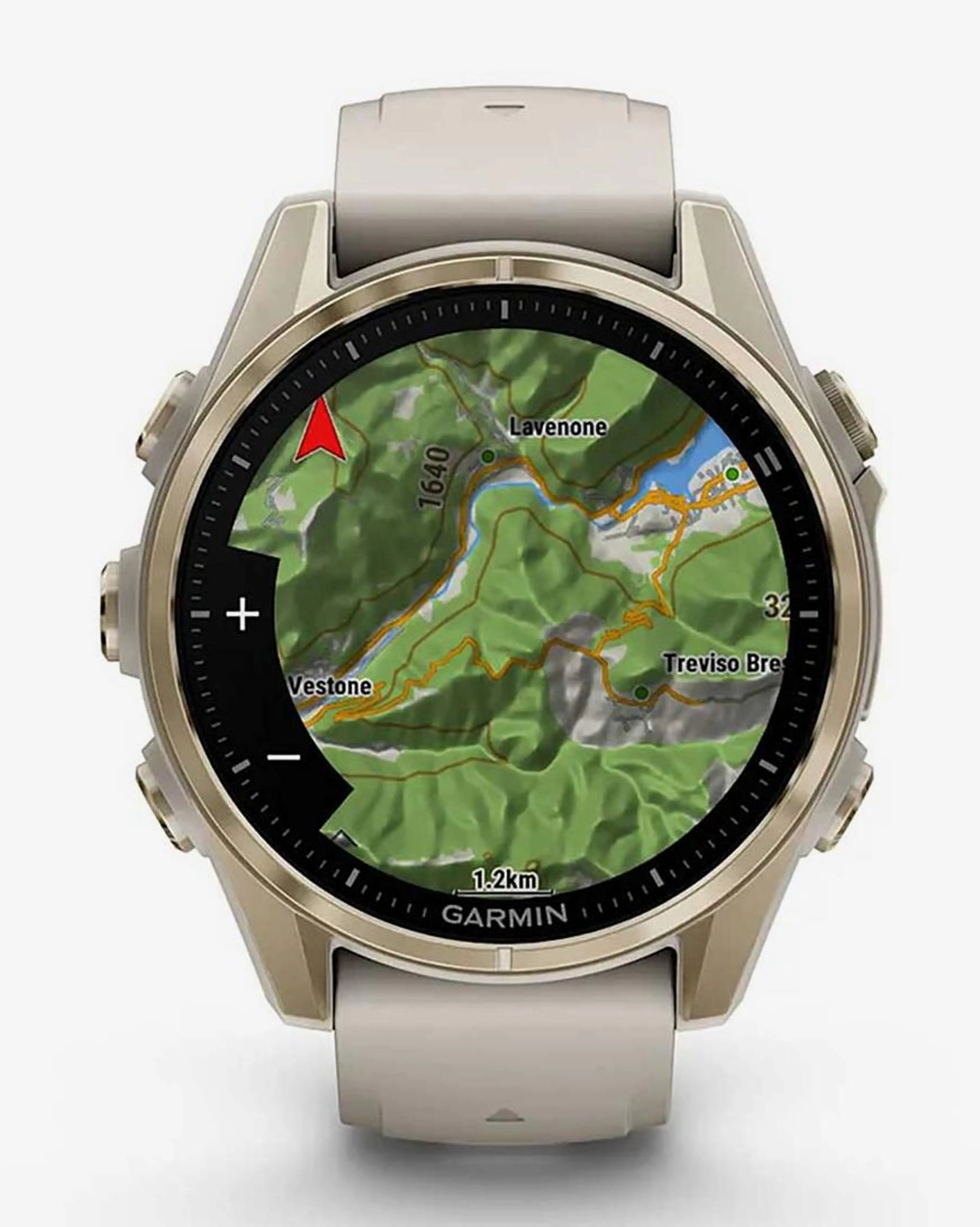 Garmin Fenix ​​​​8 AMOLED Sapphire 43 mm Złoty Beżowy Pasek