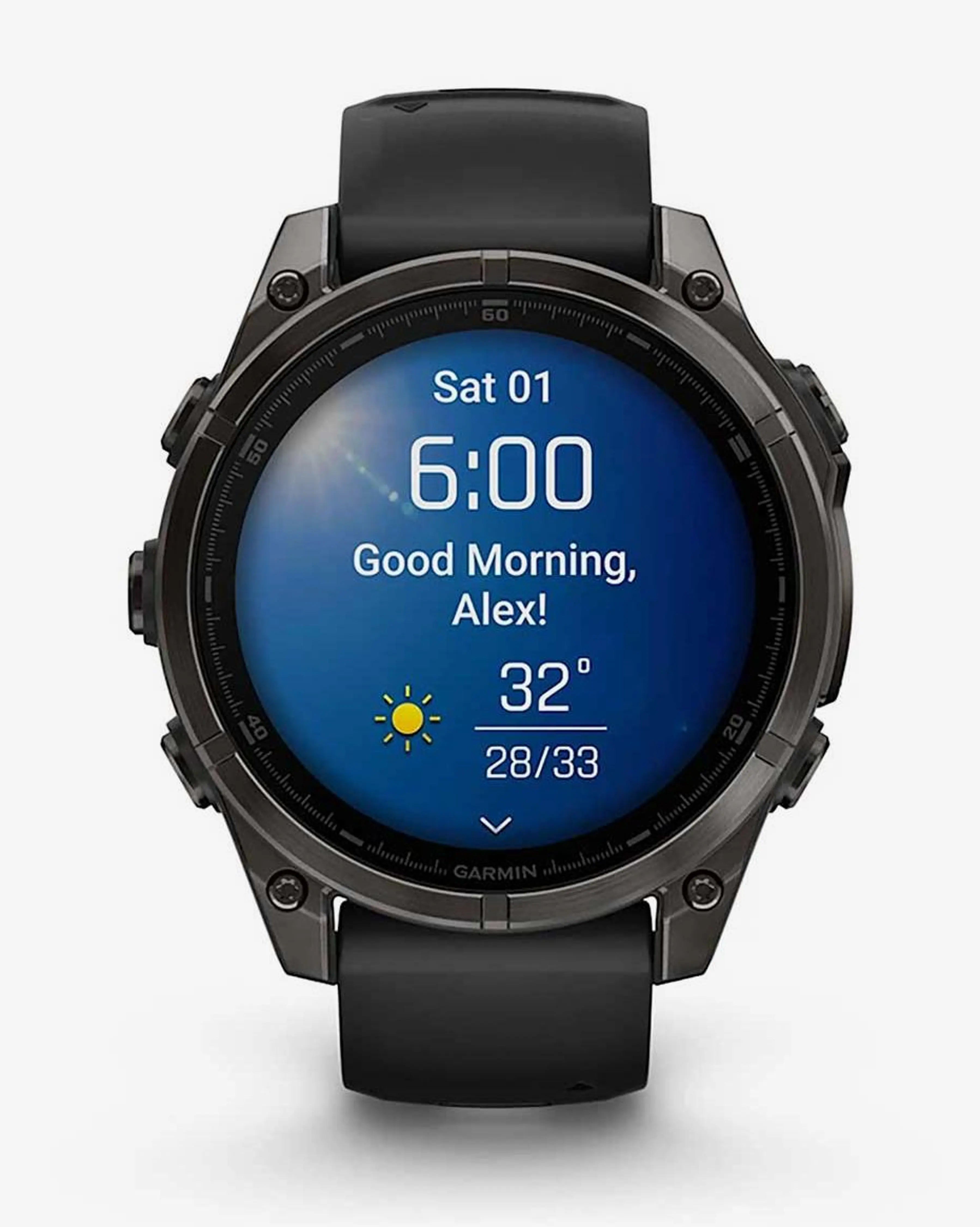 Garmin Fenix ​​​​8 AMOLED Sapphire 47 mm Tytanowy antracytowy szary czarny pasek