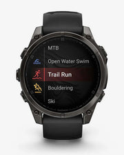 Garmin Fenix ​​​​8 AMOLED Sapphire 47 mm Tytanowy antracytowy szary czarny pasek