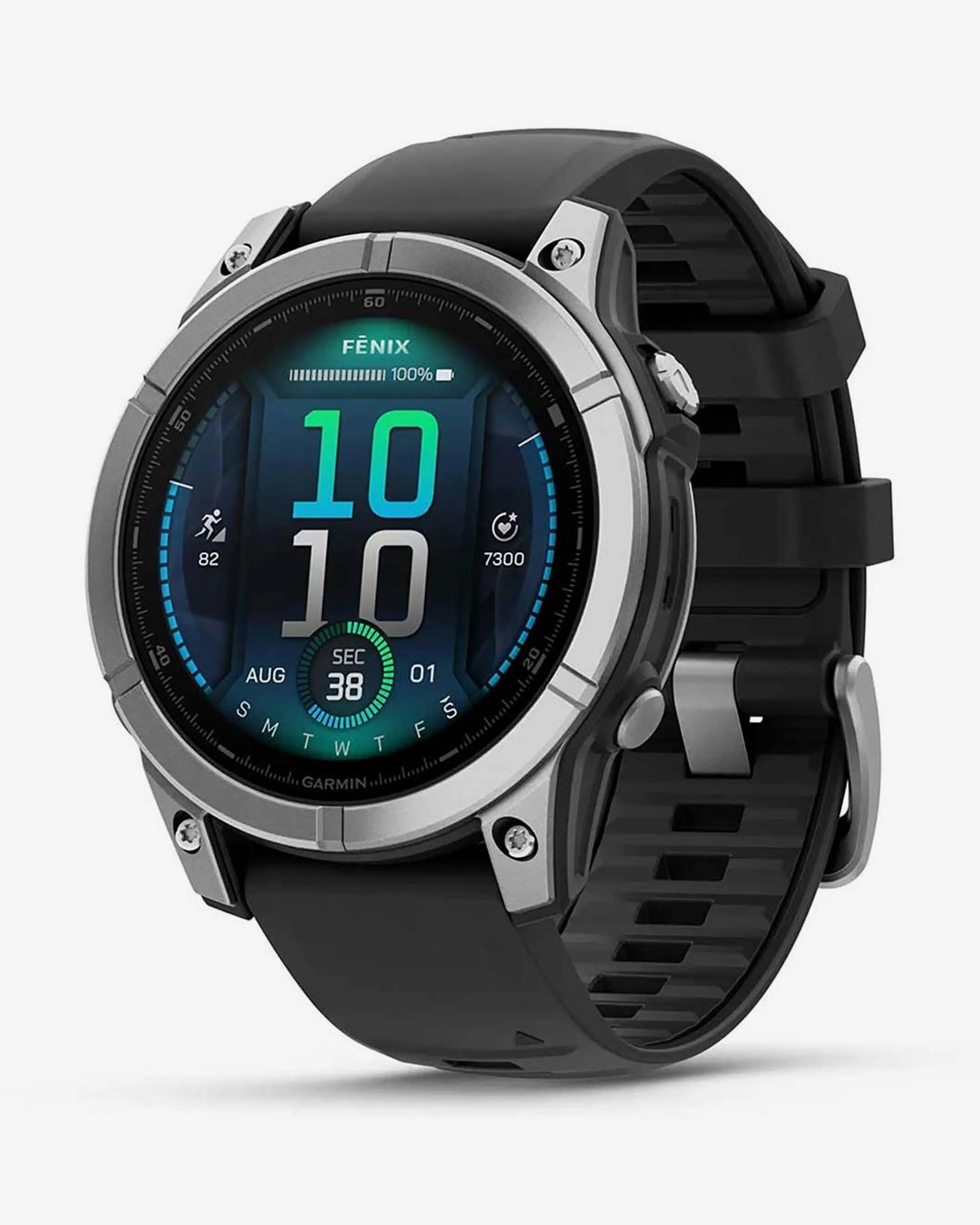 Garmin Fenix ​​​​E Stal nierdzewna 47 mm Szary czarny pasek