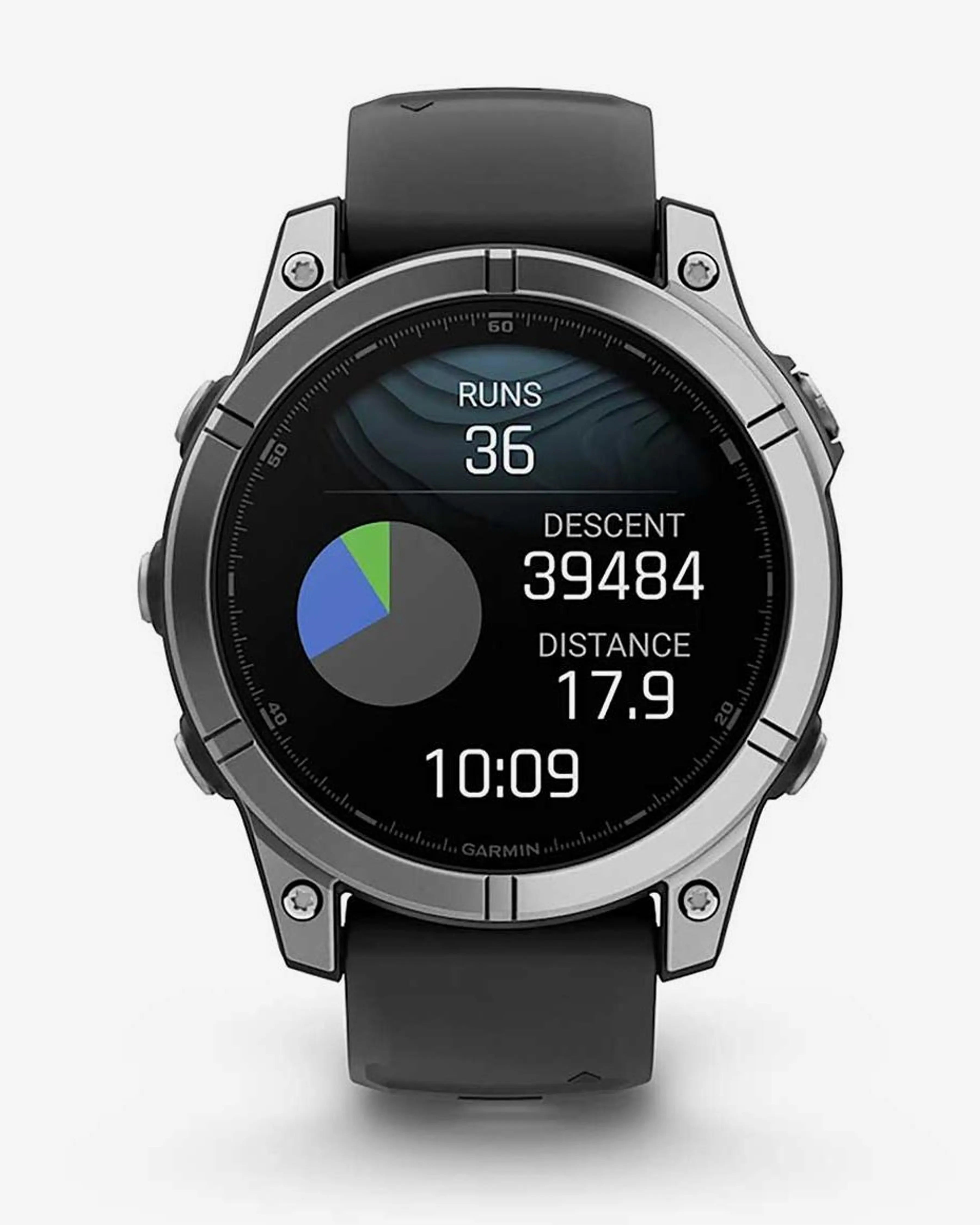 Garmin Fenix ​​​​E Stal nierdzewna 47 mm Szary czarny pasek